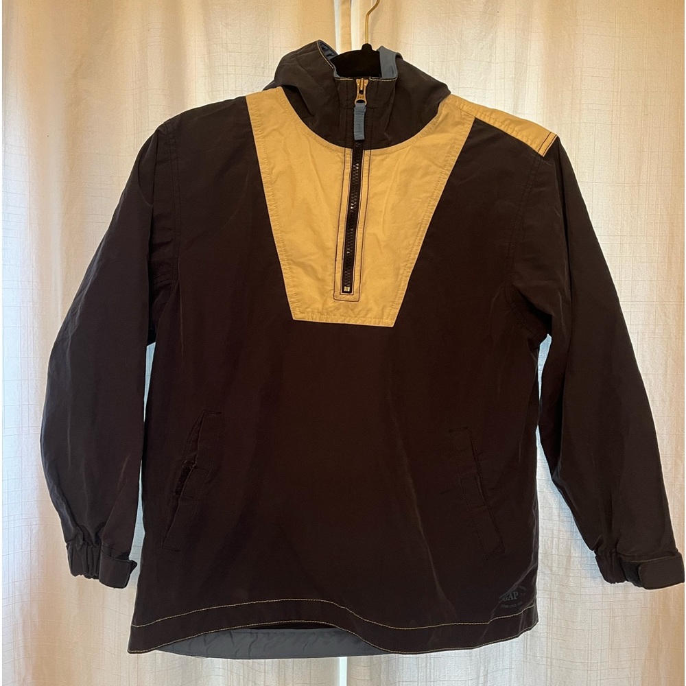 Kids GAP pullover jacket with hood navy blue and white